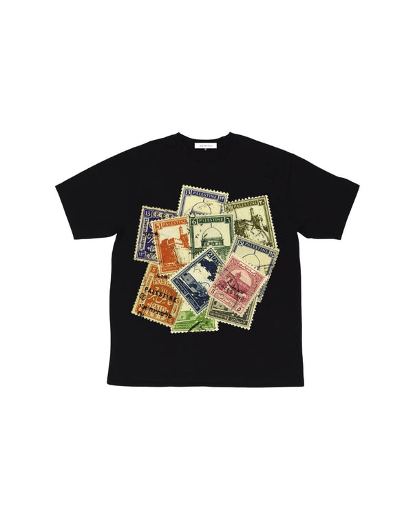 black "palestine"stamp tee