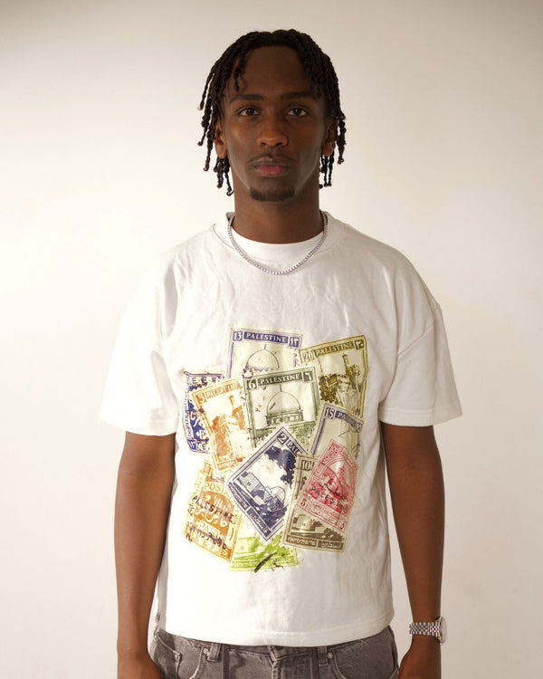 PALESTINE STAMP TEE [WHITE]